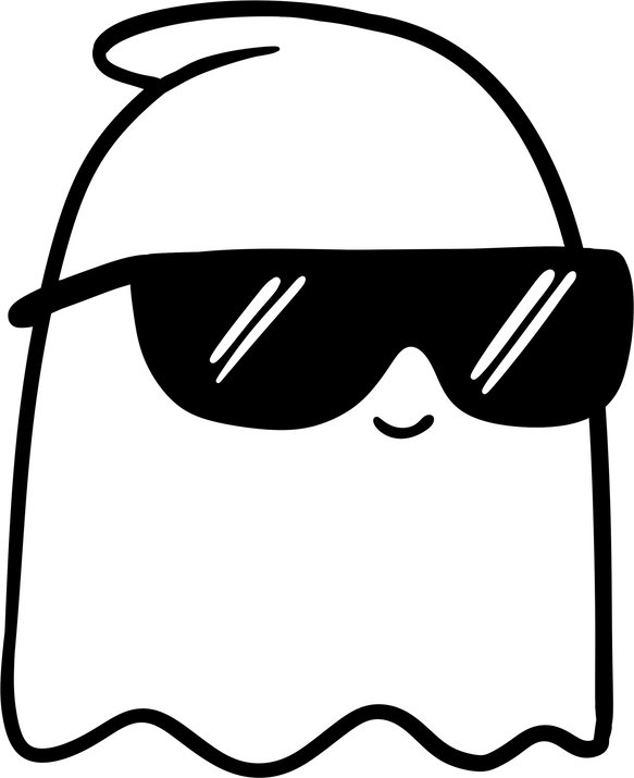 cool ghost with sunglasses
